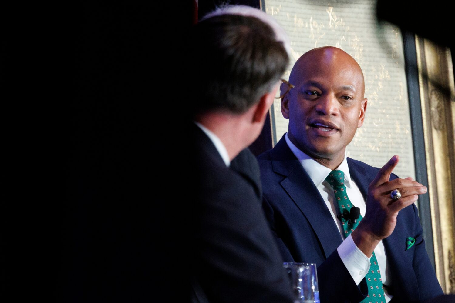 Gov. Wes Moore, D-Md., vice chair of the National Governors Association, responds to a question by ...