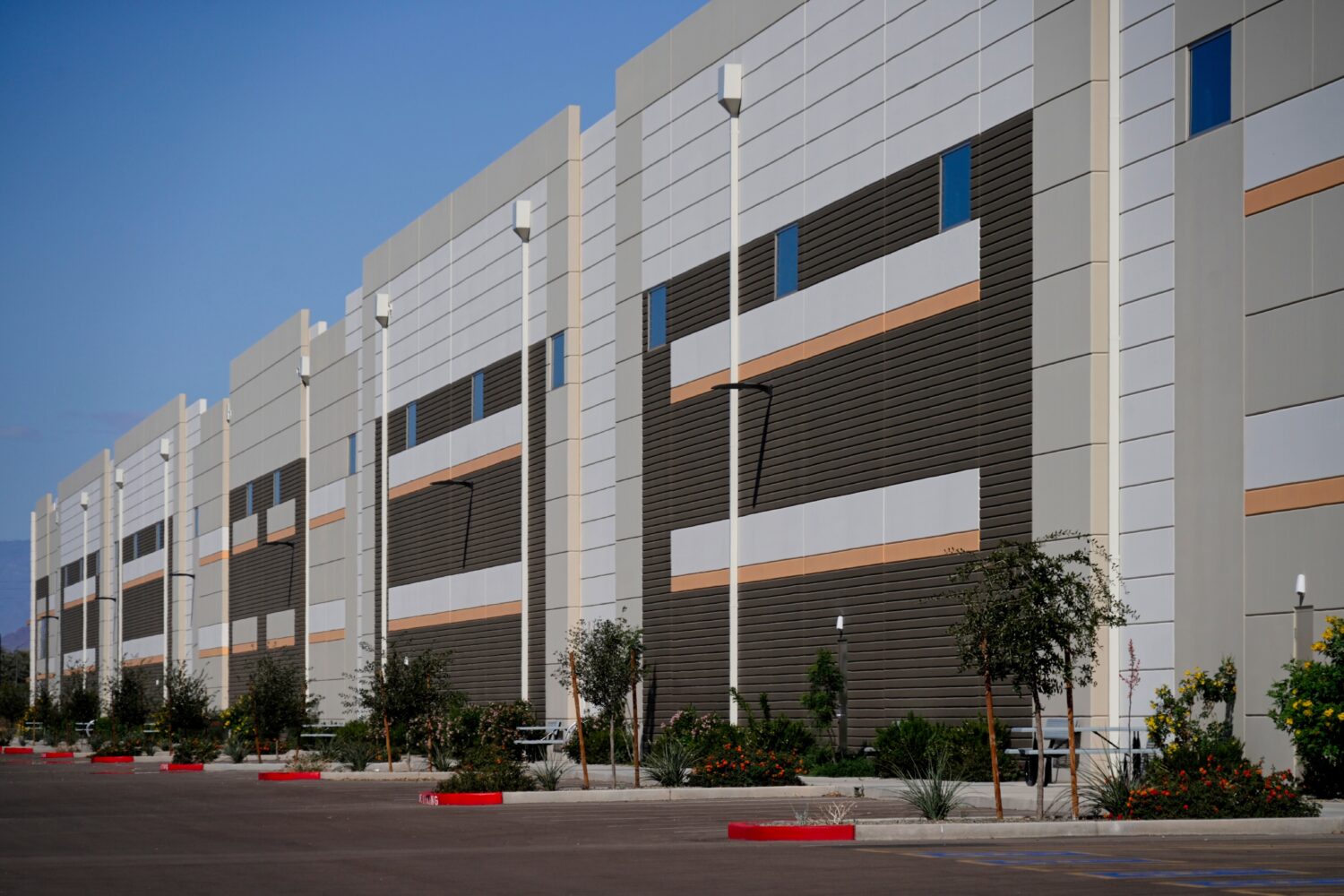 A warehouse purchased by U.S. Immigration and Customs Enforcement in Surprise, Ariz., is seen Satur...
