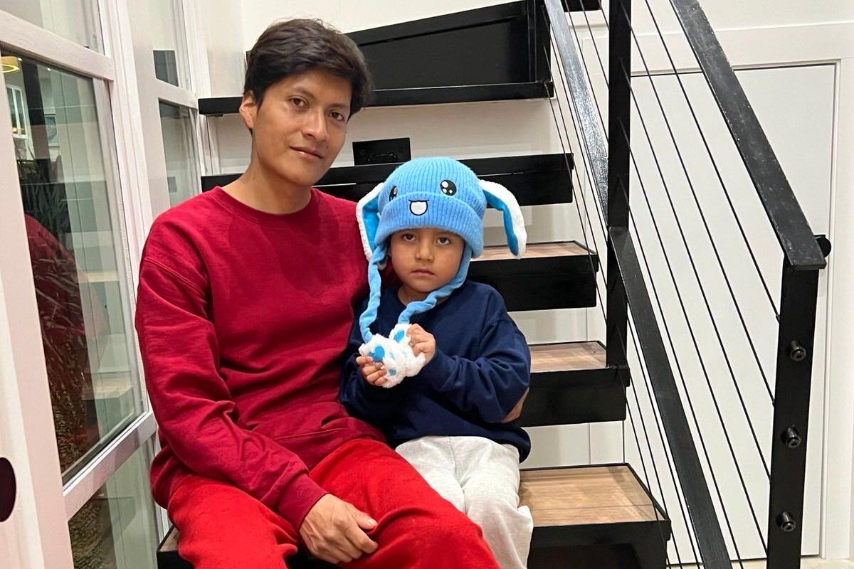 In this photo released by U.S. Rep. Joaquin Castro, D-TX, Adrian Conejo Arias and his son, five-yea...