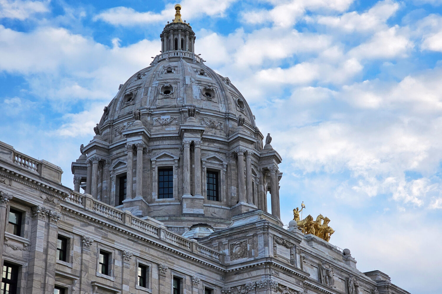 The Minnesota State Capitol in St. Paul, Minn. is seen Tuesday, Feb. 17, 2026, the opening day of t...