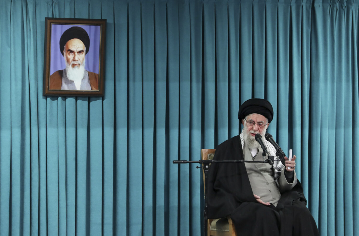FILE - In this photo released by the official website of the office of the Iranian supreme leader, ...