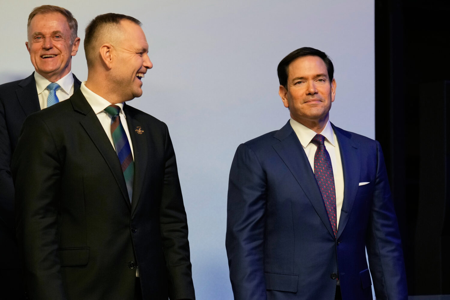 U.S. Secretary of State Marco Rubio, right, looks on ahead of a group photo at the Heads of states ...