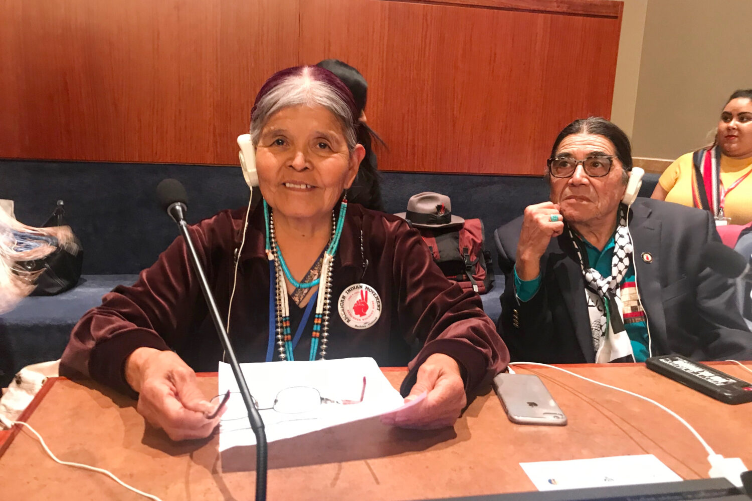 Jean Whitehorse testifies about forced and coerced sterilization of Native American women at the Un...