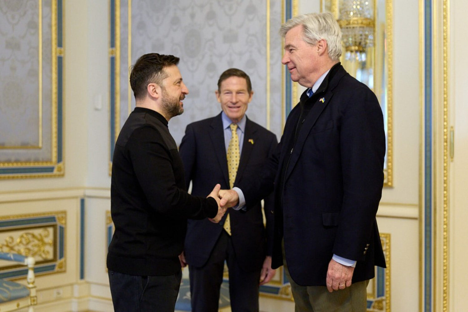 In this photo provided by the Ukrainian Presidential Press Office, Ukrainian President Volodymyr Ze...