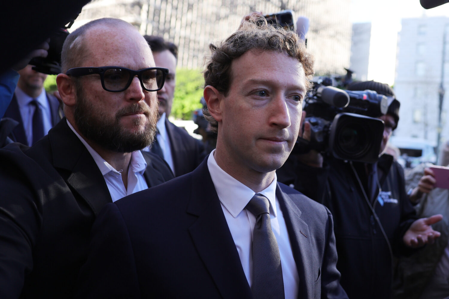 Meta CEO Mark Zuckerberg arrives for a landmark trial over whether social media platforms deliberat...