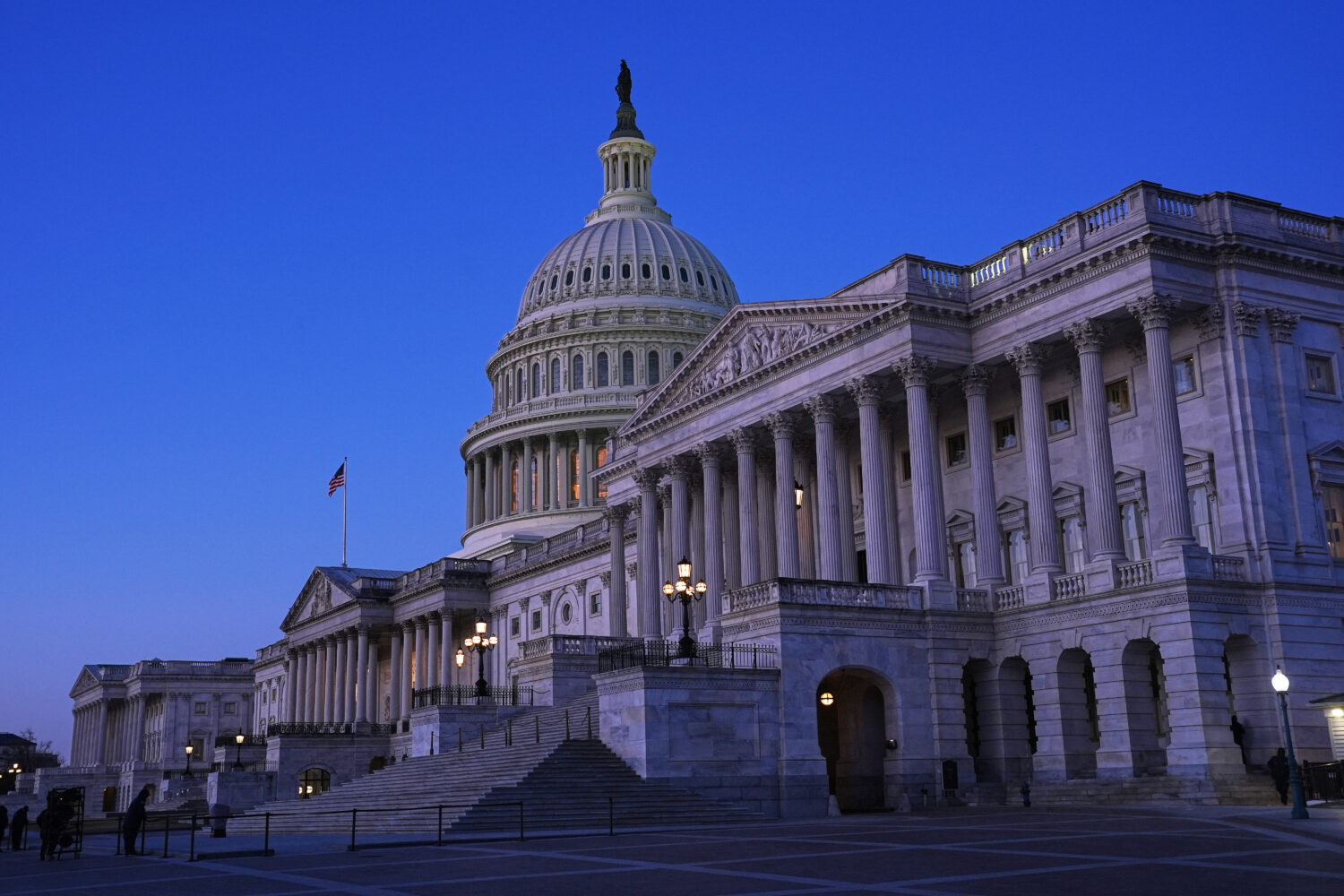 Shown is the U.S. Capitol in Washington, Tuesday, Feb. 24, 2026, ahead of President Donald Trump's ...