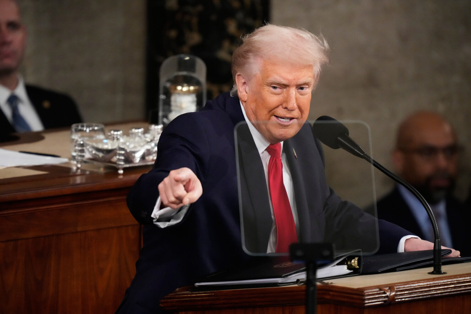 President Donald Trump delivers his State of the Union address to a joint session of Congress in th...