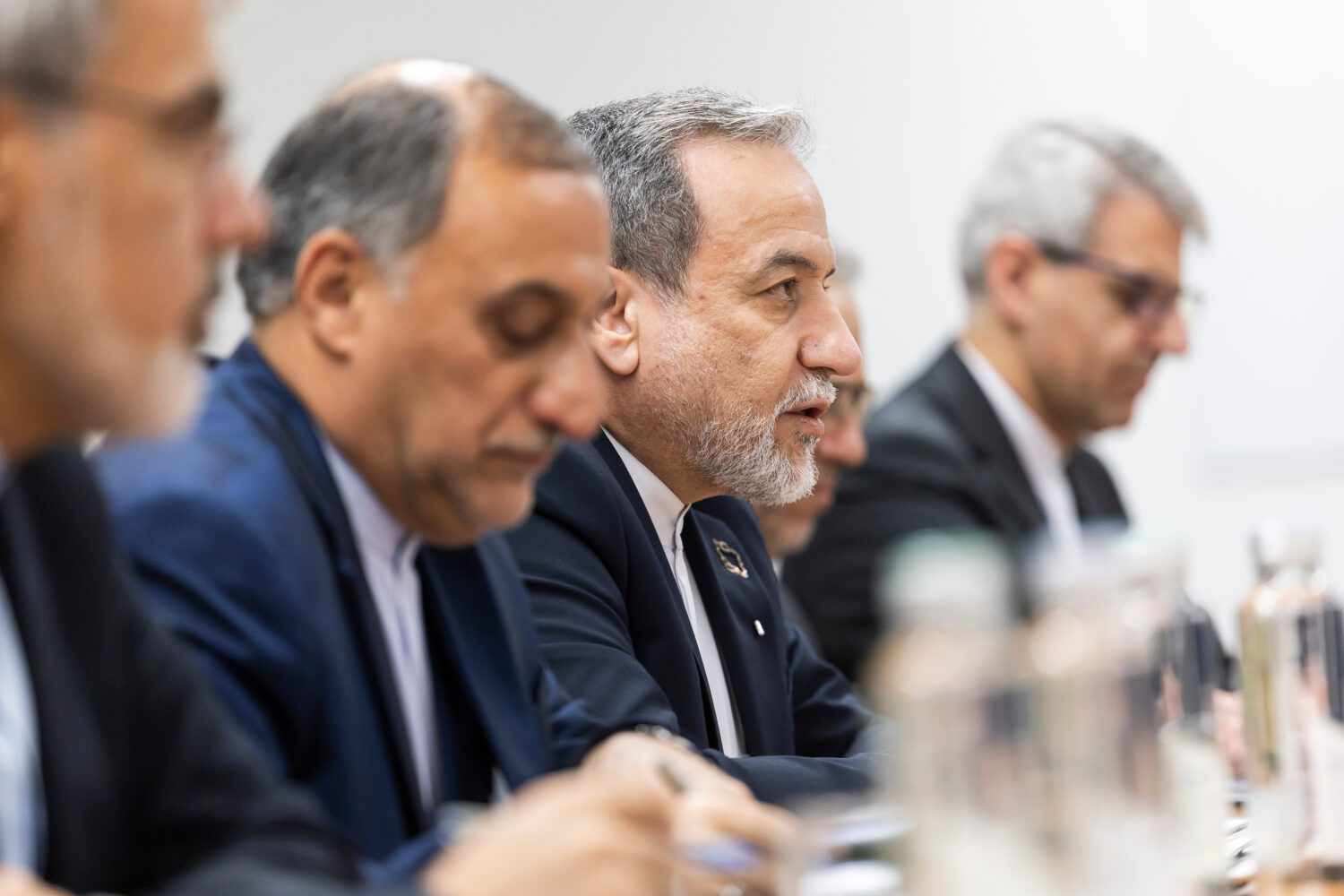 Iranian Foreign Minister Abbas Araghchi, speaks during a bilateral meeting between Switzerland and ...