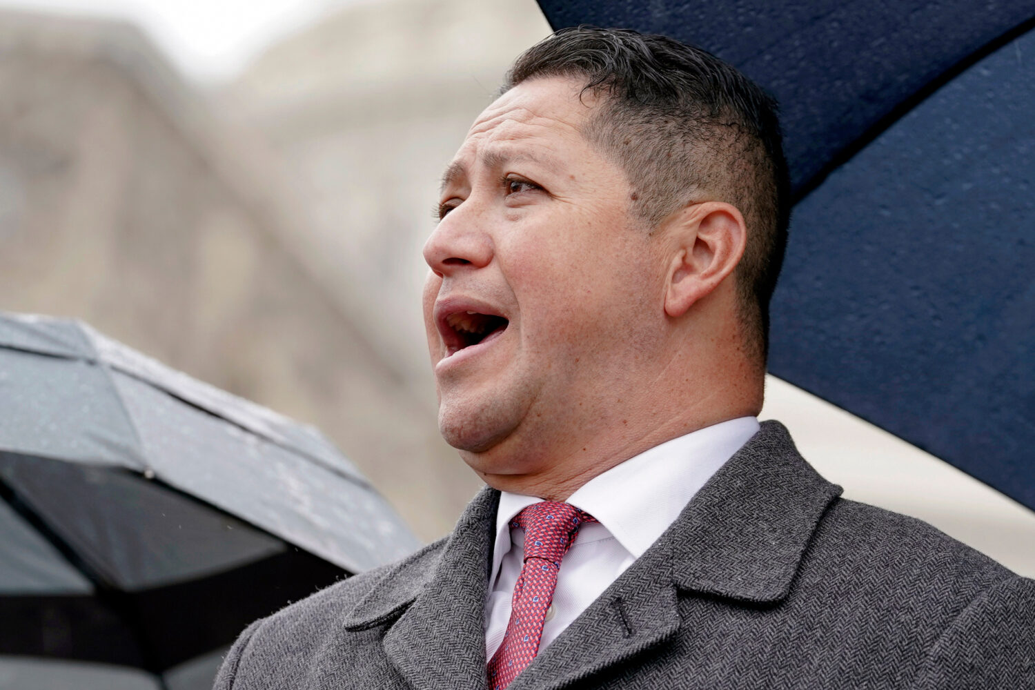 FILE - Rep. Tony Gonzales, R-Texas, speaks during a news conference Dec. 7, 2022, on Capitol Hill i...