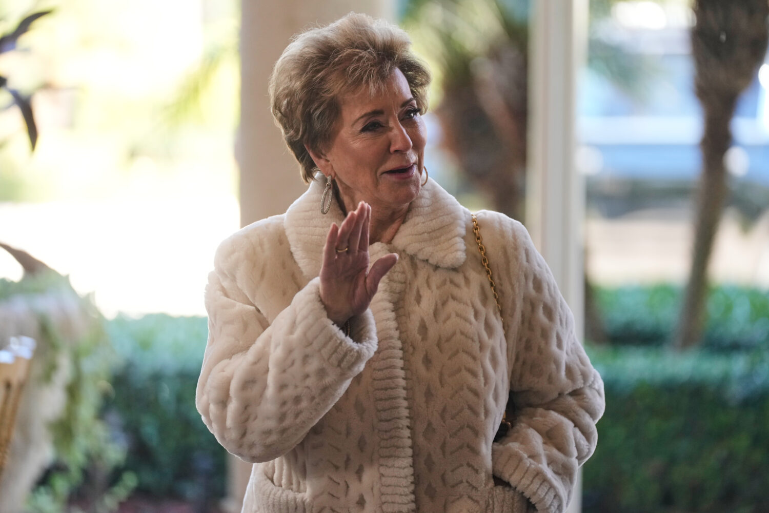 Education Secretary Linda McMahon arrives at The Mar-a-Lago Club, Sunday, Feb. 1, 2026, in Palm Bea...