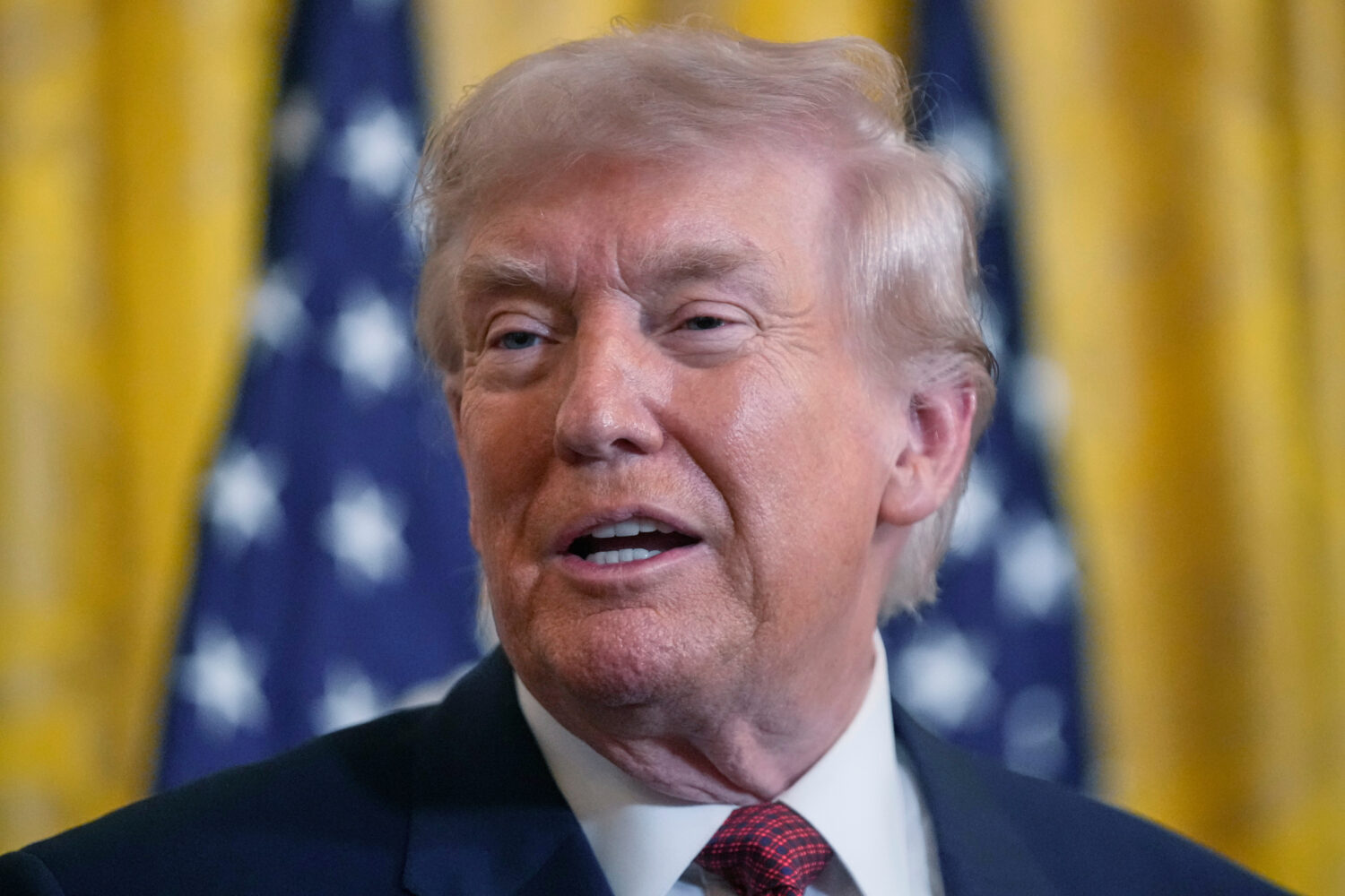 President Donald Trump speaks during an event on coal power in the East Room at the White House, We...