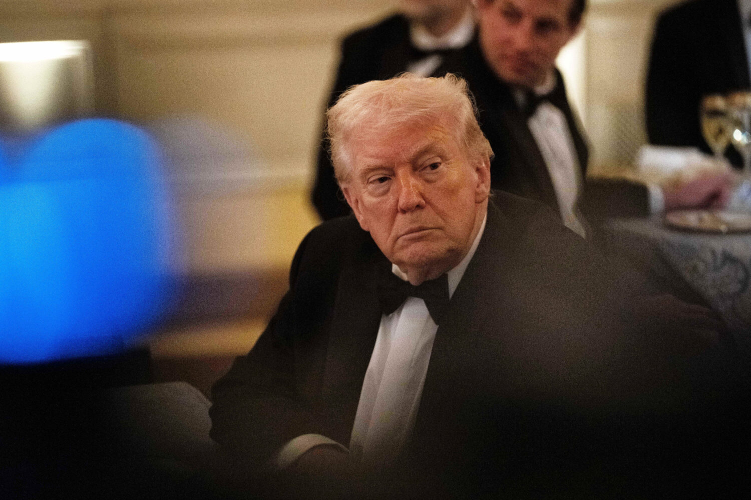 President Donald Trump attends the National Governors Association dinner at the White House, Saturd...