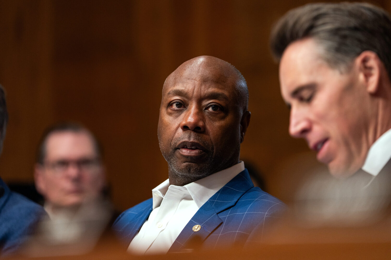 FILE - Sen. Tim Scott, R-S.C., is seen before a Senate Health, Education, Labor, and Pensions Commi...