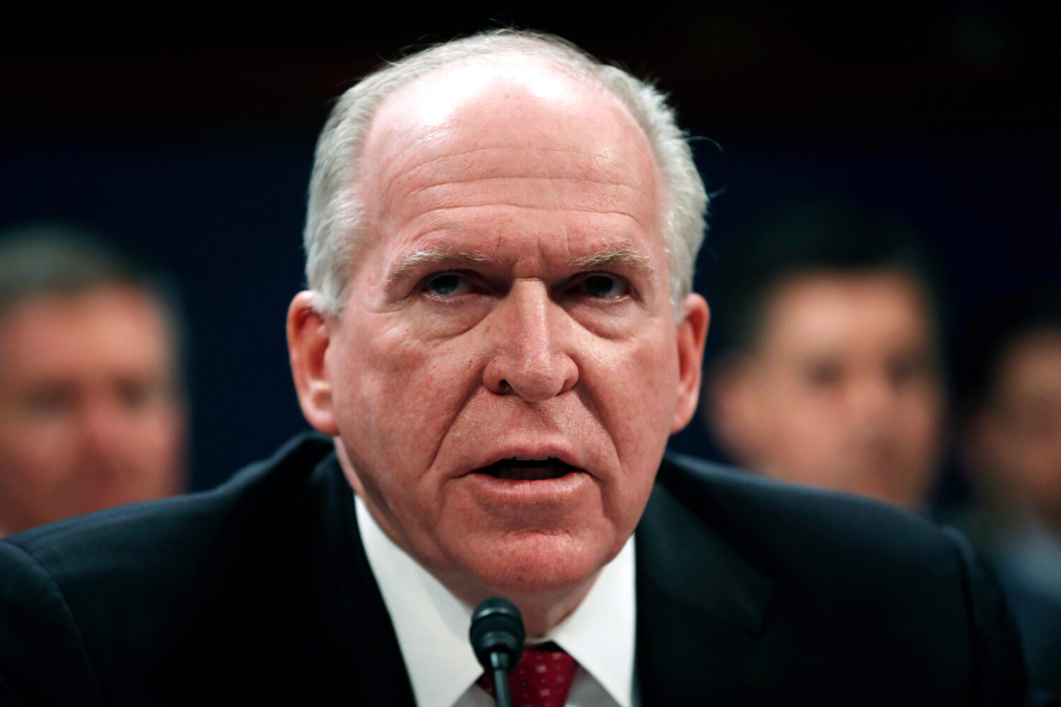 FILE - Former CIA Director John Brennan testifies on Capitol Hill in Washington, before the House I...