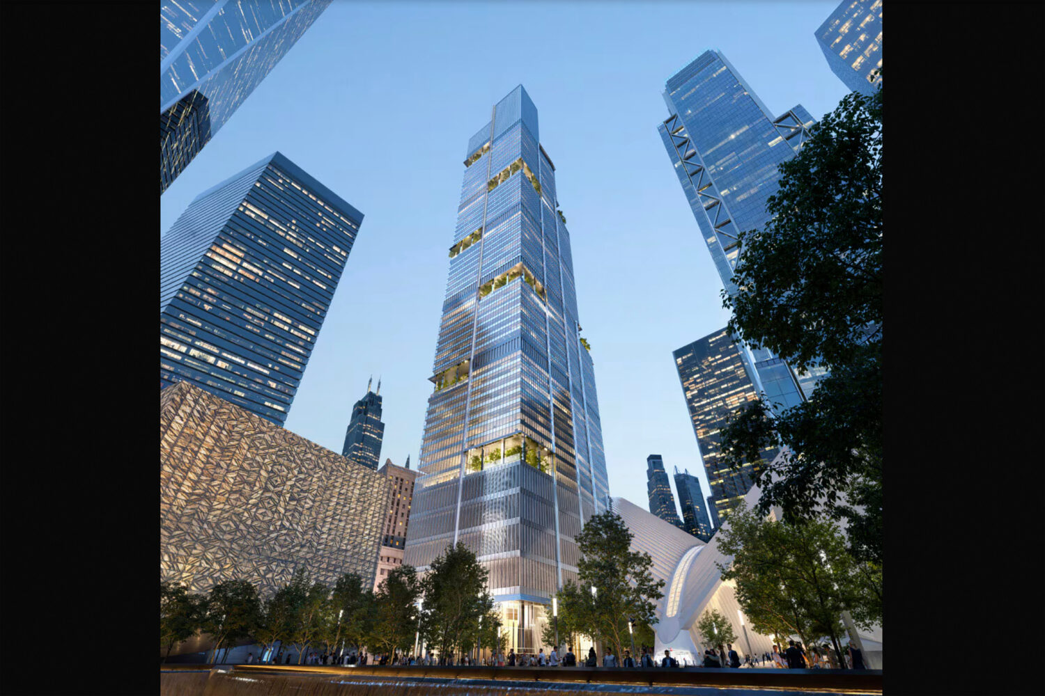 This rendering provided by Foster+Partners shows an office tower planned for 2 World Trade Center a...