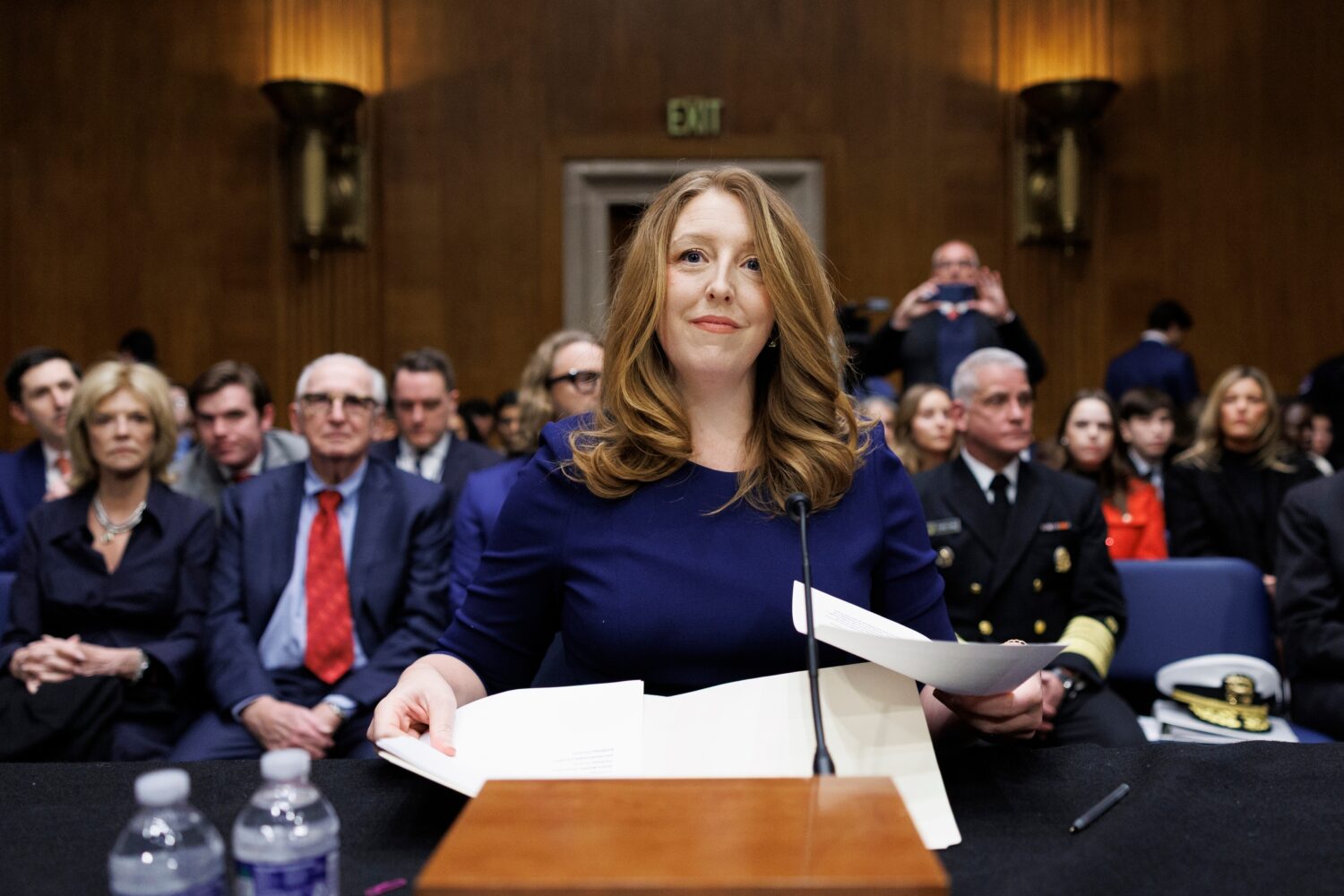 Dr. Casey Means takes her seat at the start of a Senate Health, Education Labor and Pension Committ...