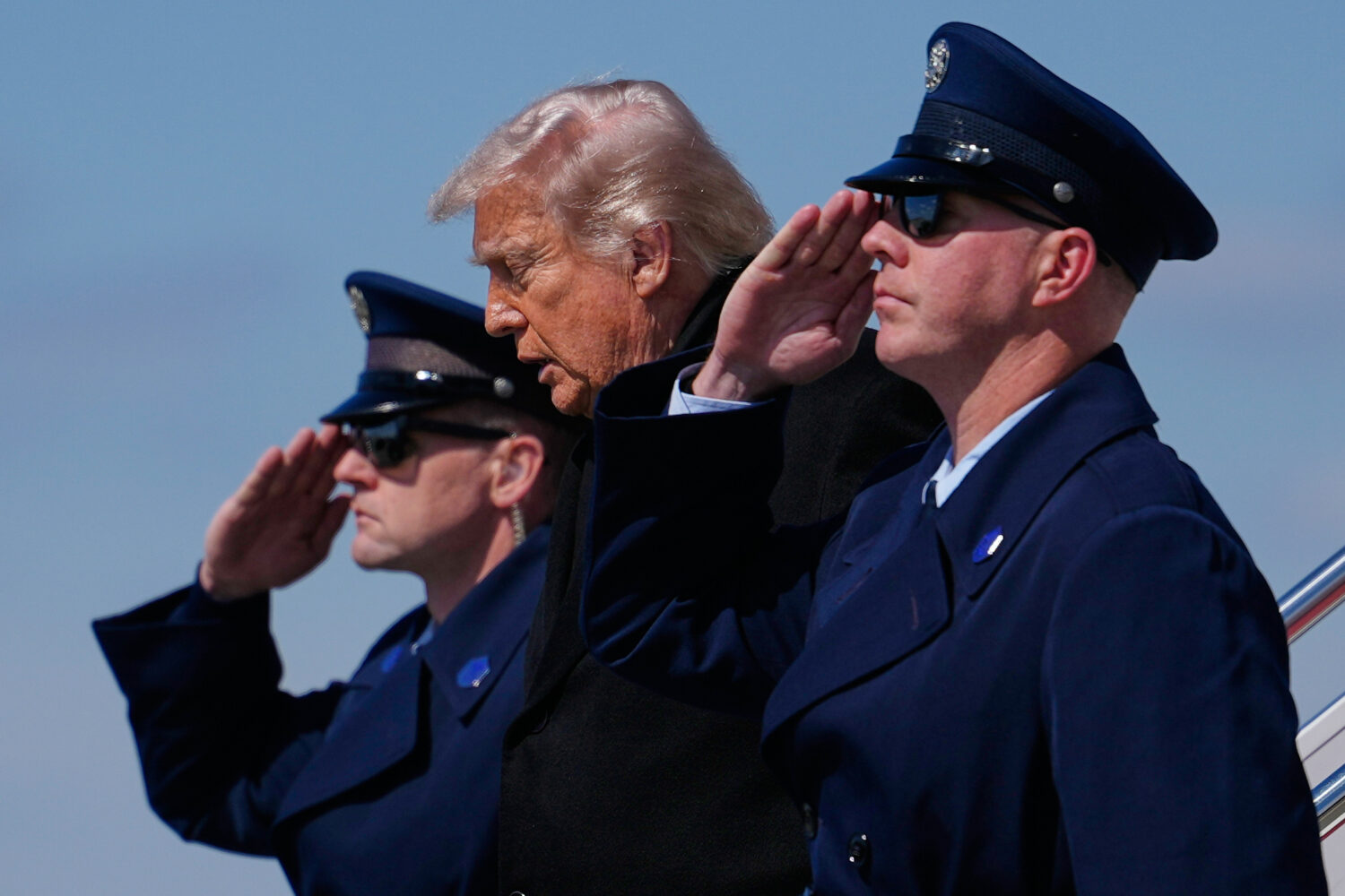 President Donald Trump arrives on Air Force One, Wednesday, March 18, 2026, at Dover Air Force Base...
