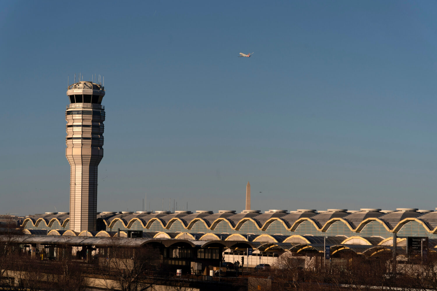 FILE - The air traffic control tower at Ronald Reagan Washington National Airport is seen, Feb. 1, ...