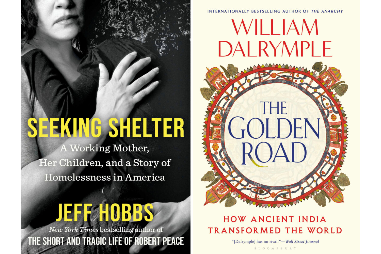 This combination of book cover images show "Seeking Shelter: A Working Mother, Her Children, and a ...