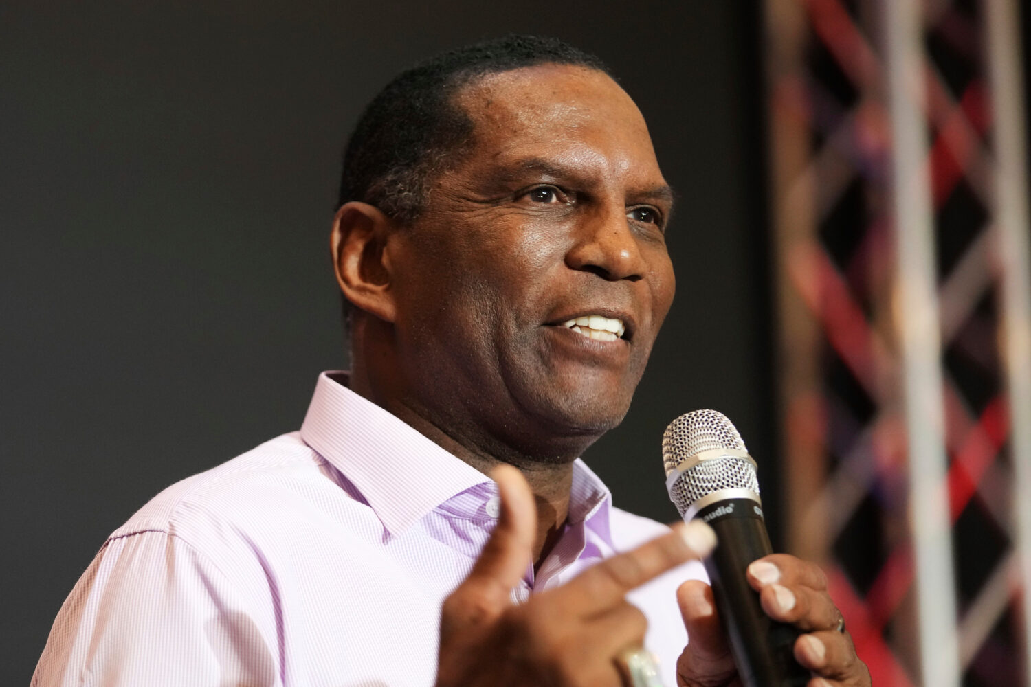 FILE - Utah Rep. Burgess Owens talks to supporters during an Utah Republican election night party, ...