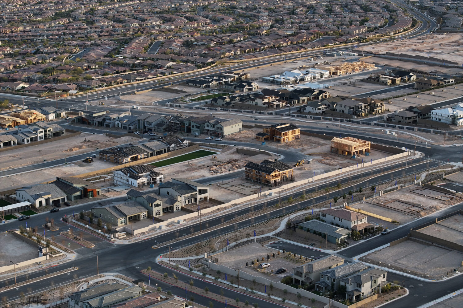 Homes are seen under construction Monday, Feb. 2, 2026, in Las Vegas. (AP Photo/John Locher)Credit:...