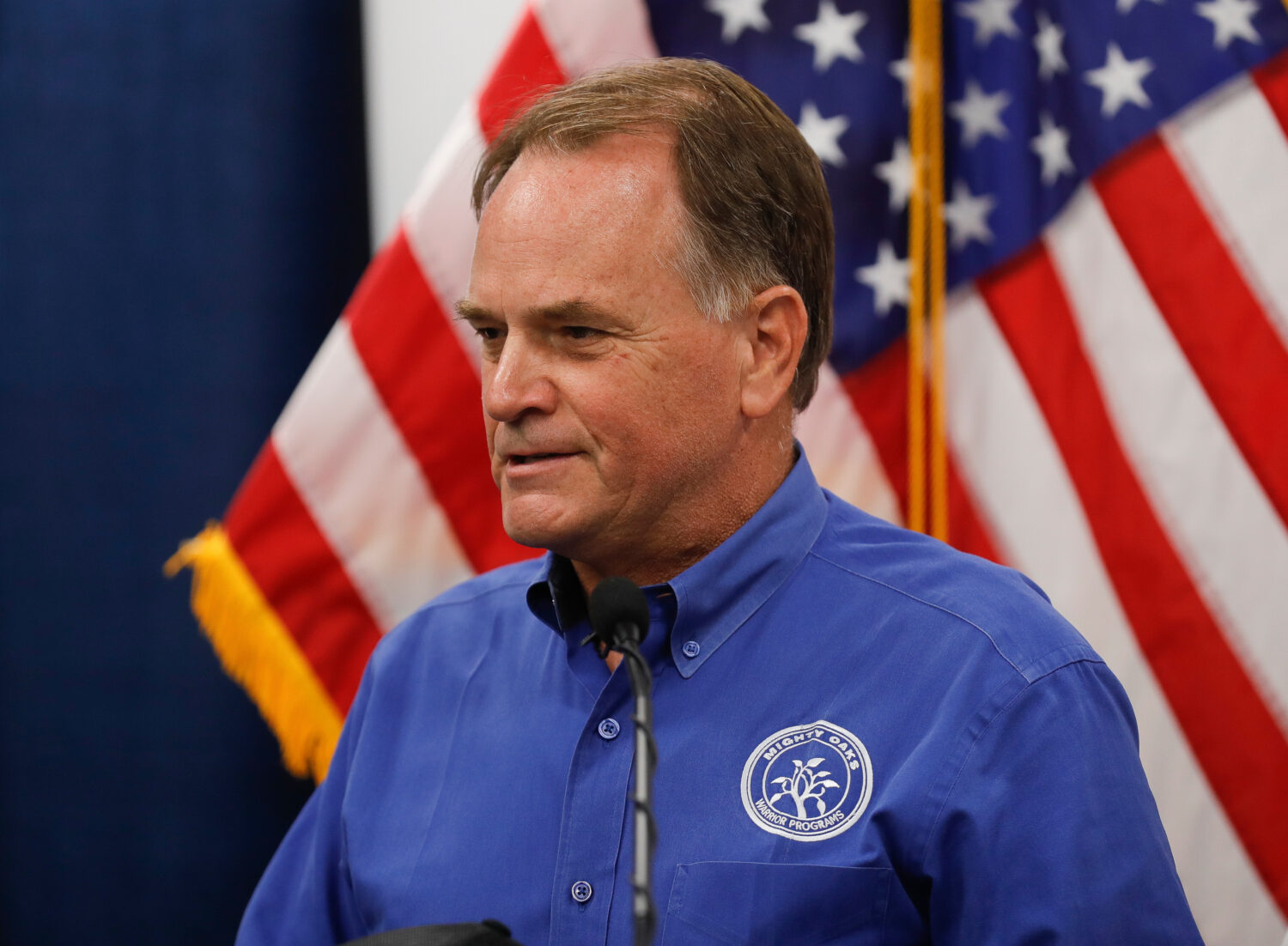 Texas Rep. Steve Toth, R-The Woodlands, speaks during a news conference Tuesday, Aug. 25, 2020, in ...