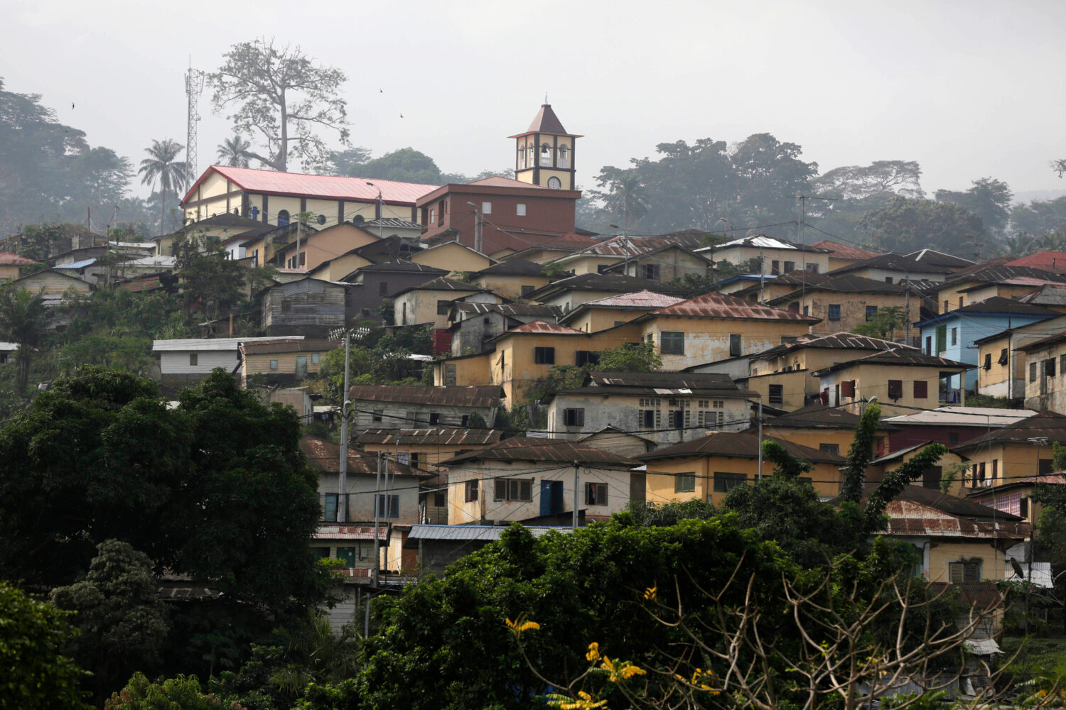 FILE - An aerial view of Rebola Neighborhood, in Malabo, Equatorial Guinea, Jan. 30, 2015. (AP Phot...