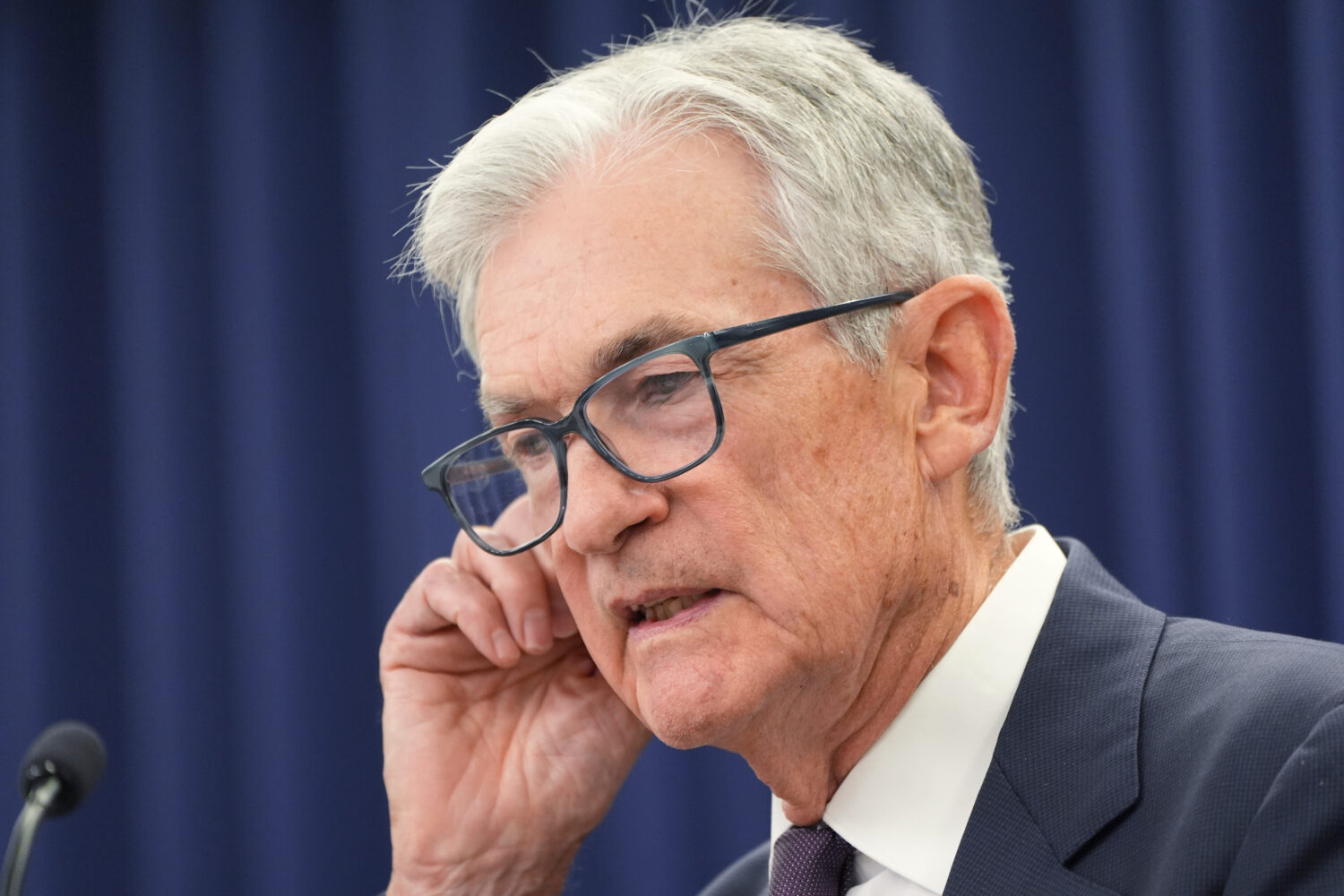 FILE -Federal Reserve Chair Jerome Powell speaks during a news conference, Wednesday, Jan. 28, 2026...