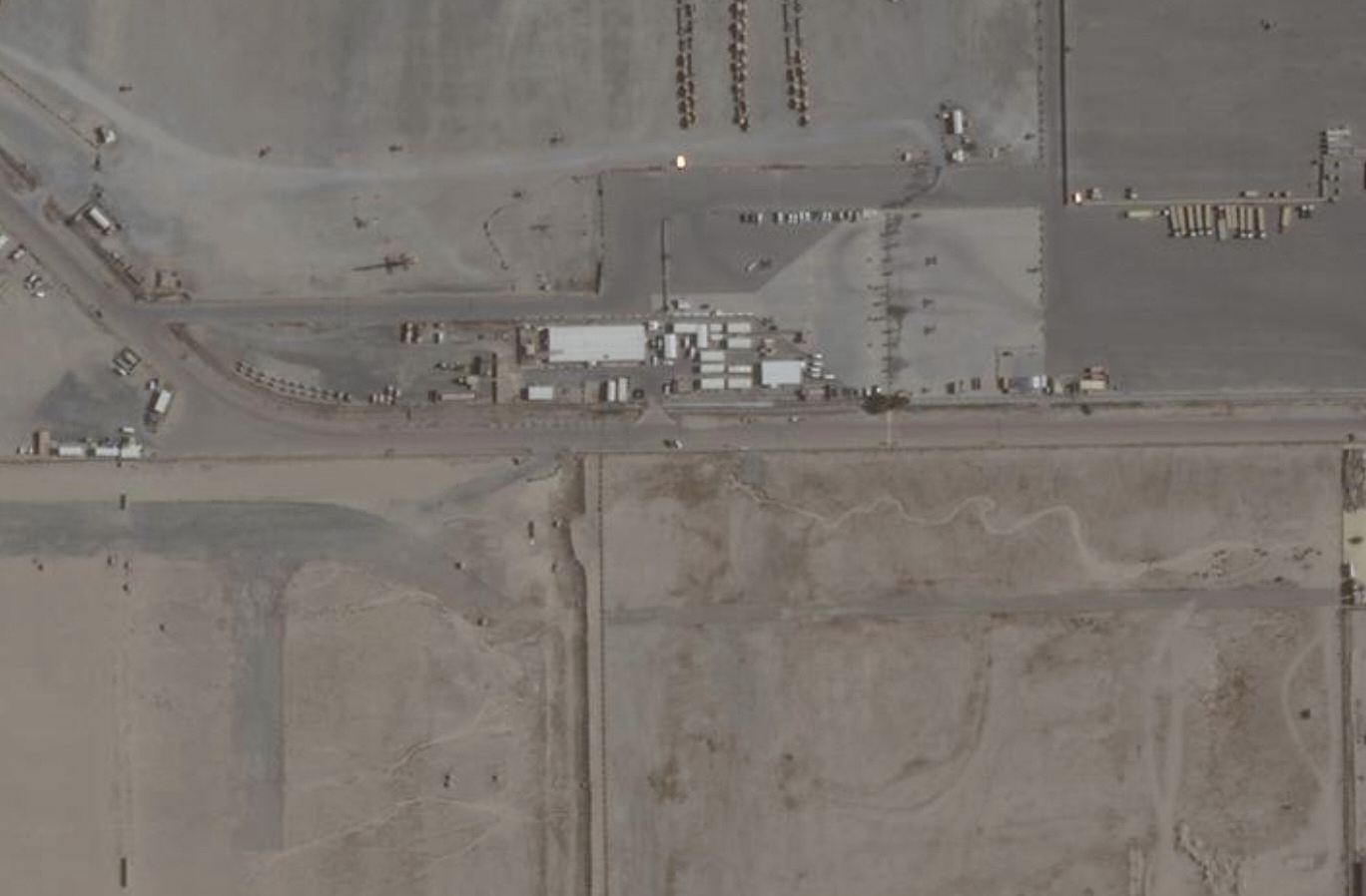 This image provided by Planet Labs PBC shows a Tactical Operations Center at Port Shuaiba, Kuwait, ...