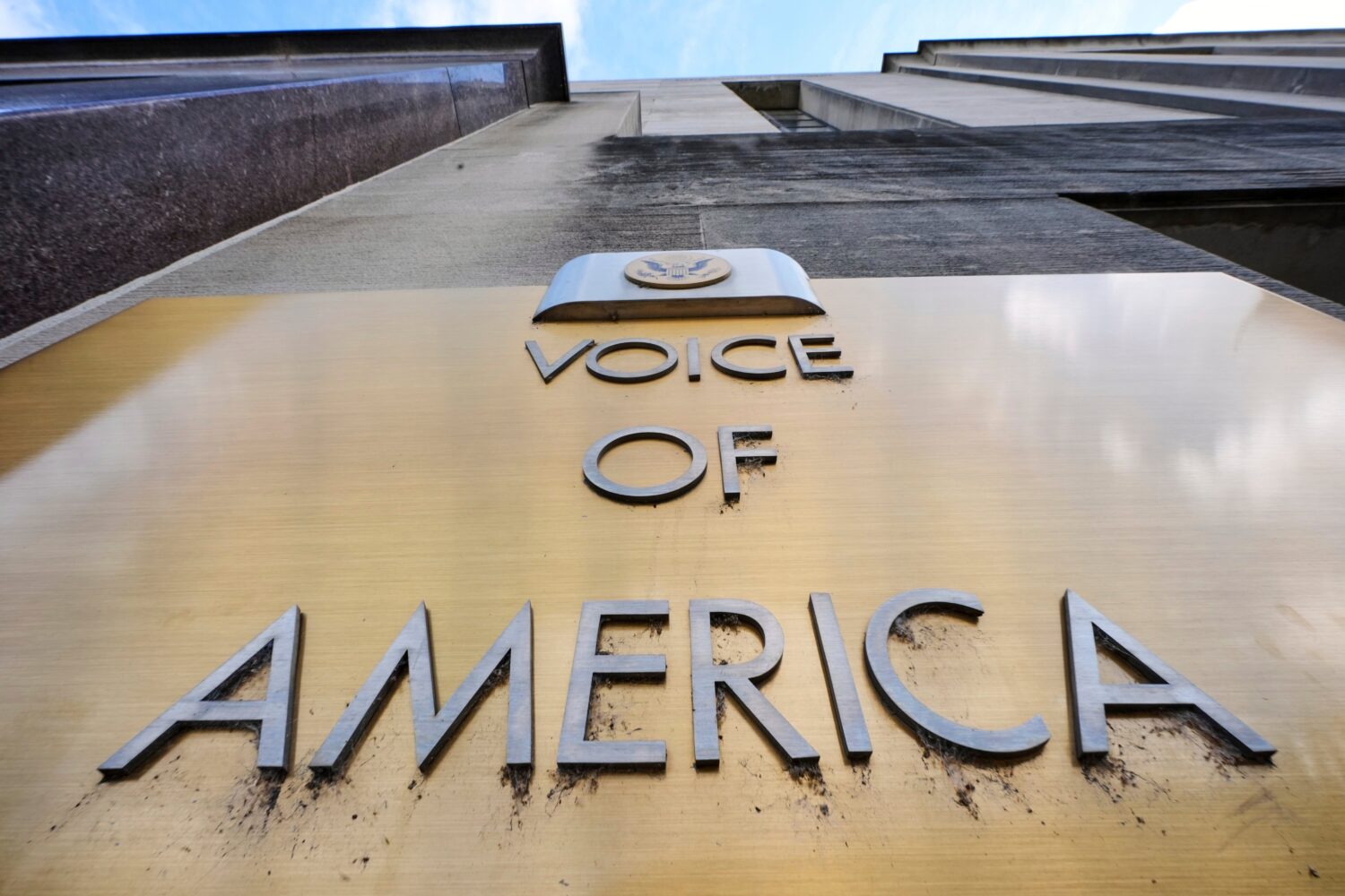 FILE This is the Voice of America building in Washington D.C., on May 5, 2025. (AP Photo/Gene J. Pu...