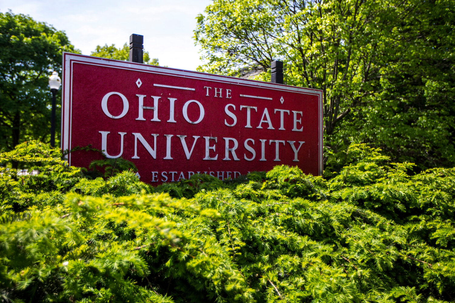 FILE - This May 8, 2019, file photo, shows a sign for Ohio State University in Columbus, Ohio. (AP ...