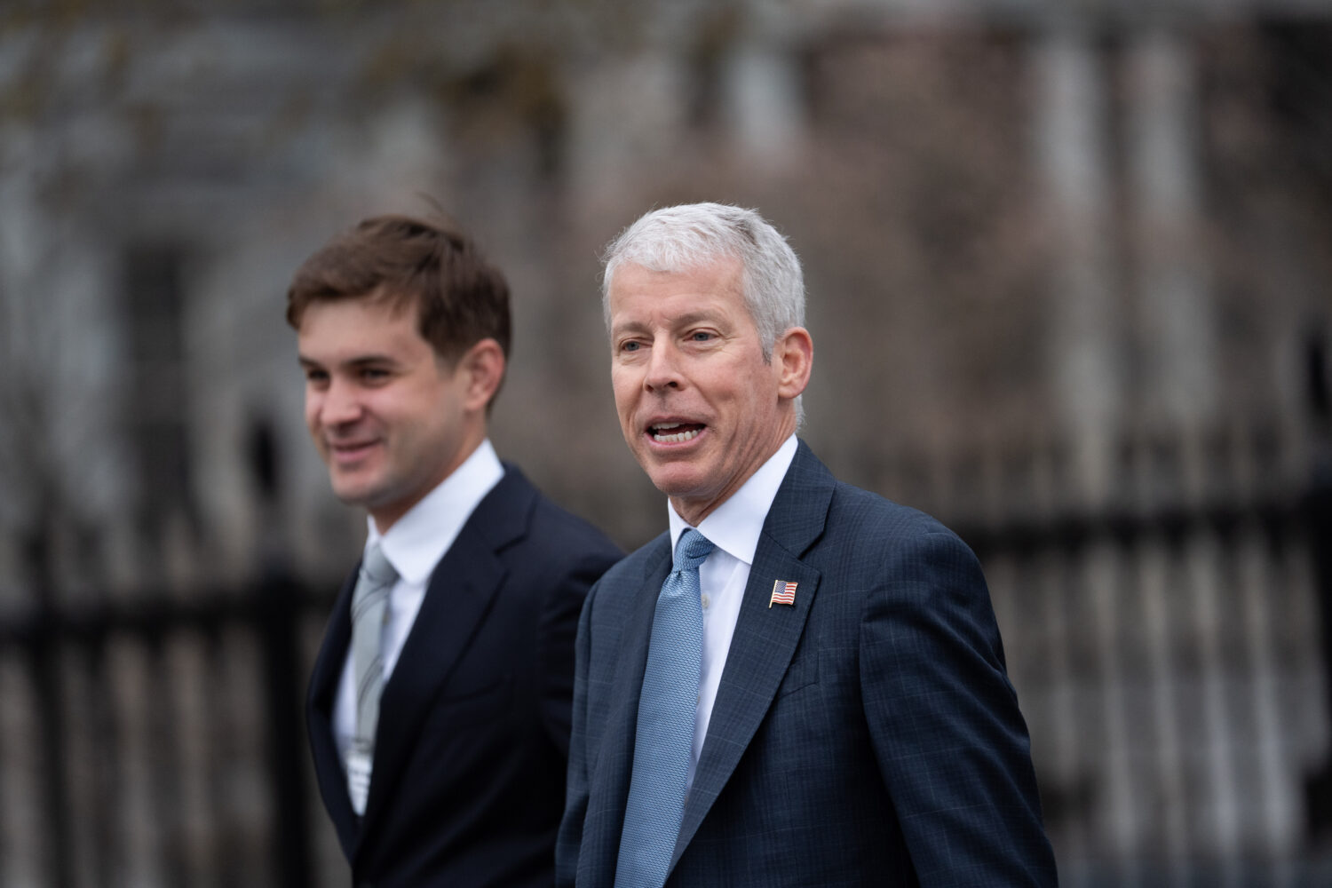 Energy Secretary Chris Wright walks to the White House following an interview with CNN, Thursday, M...
