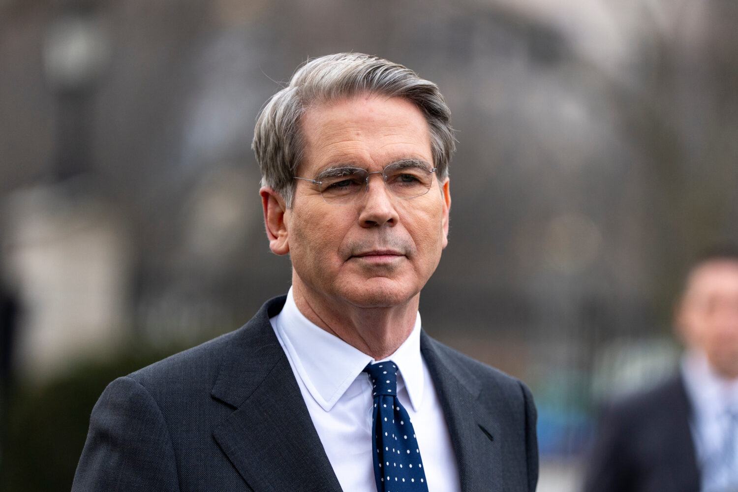 Treasury Secretary Scott Bessent is seen at the White House, Friday, March 6, 2026, in Washington. ...