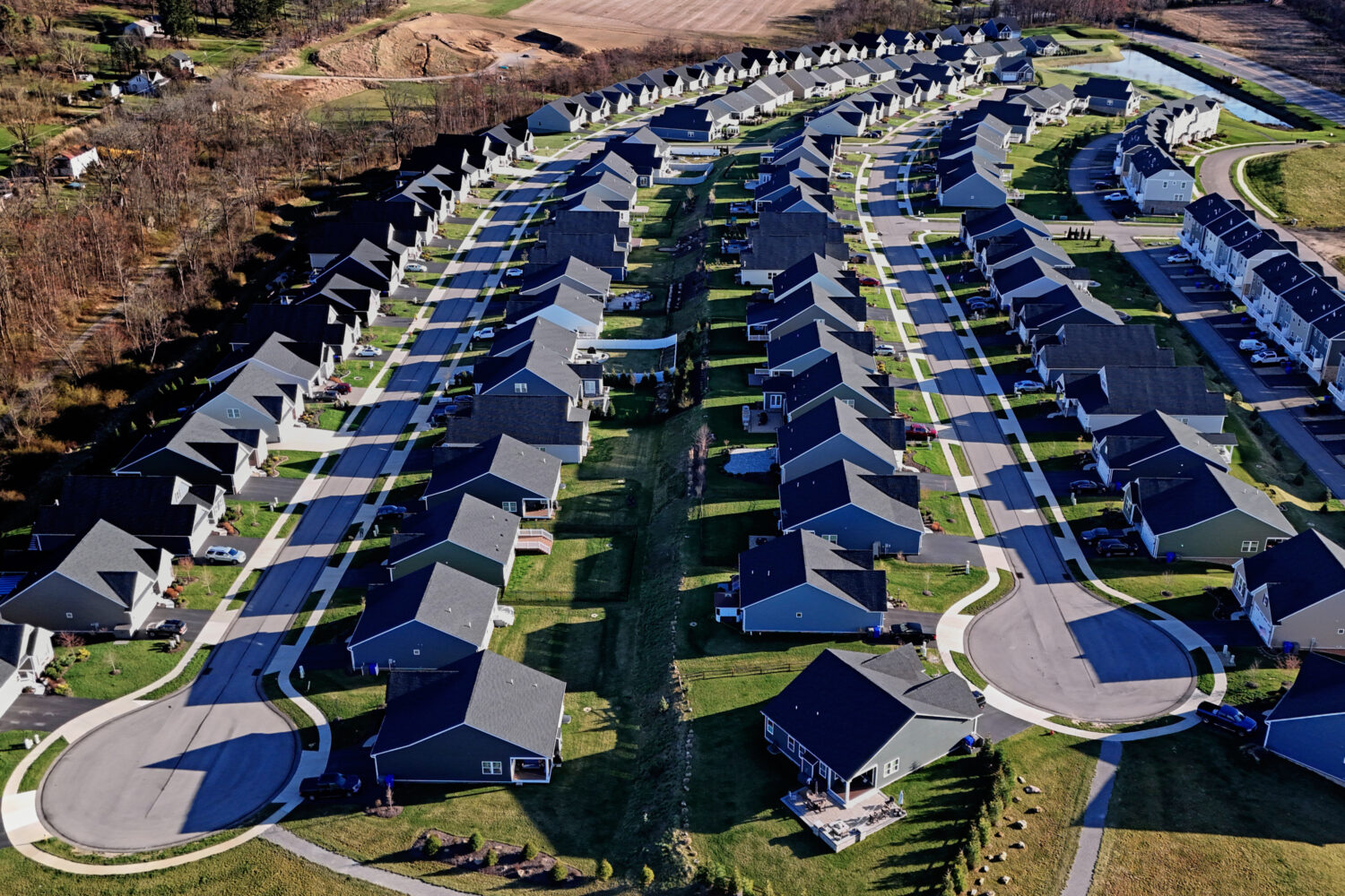 FILE - A housing development in Cranberry Township, Pa., is seen on March 29, 2024. (AP Photo/Gene ...