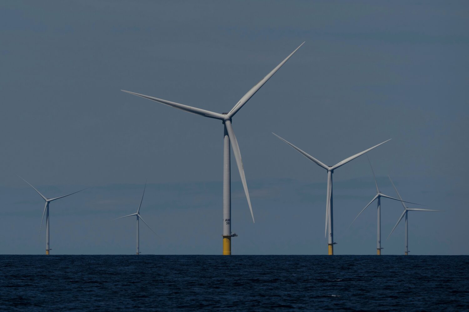 FILE - Wind turbines operate at Vineyard Wind 1 offshore wind farm off the coast of Massachusetts, ...
