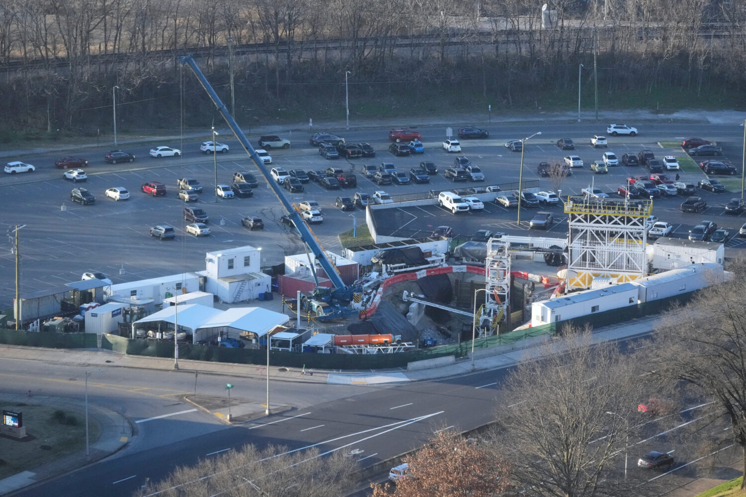 FILE - Construction is seen for the Music City Loop, an underground tunnel by Elon Musk's The Borin...