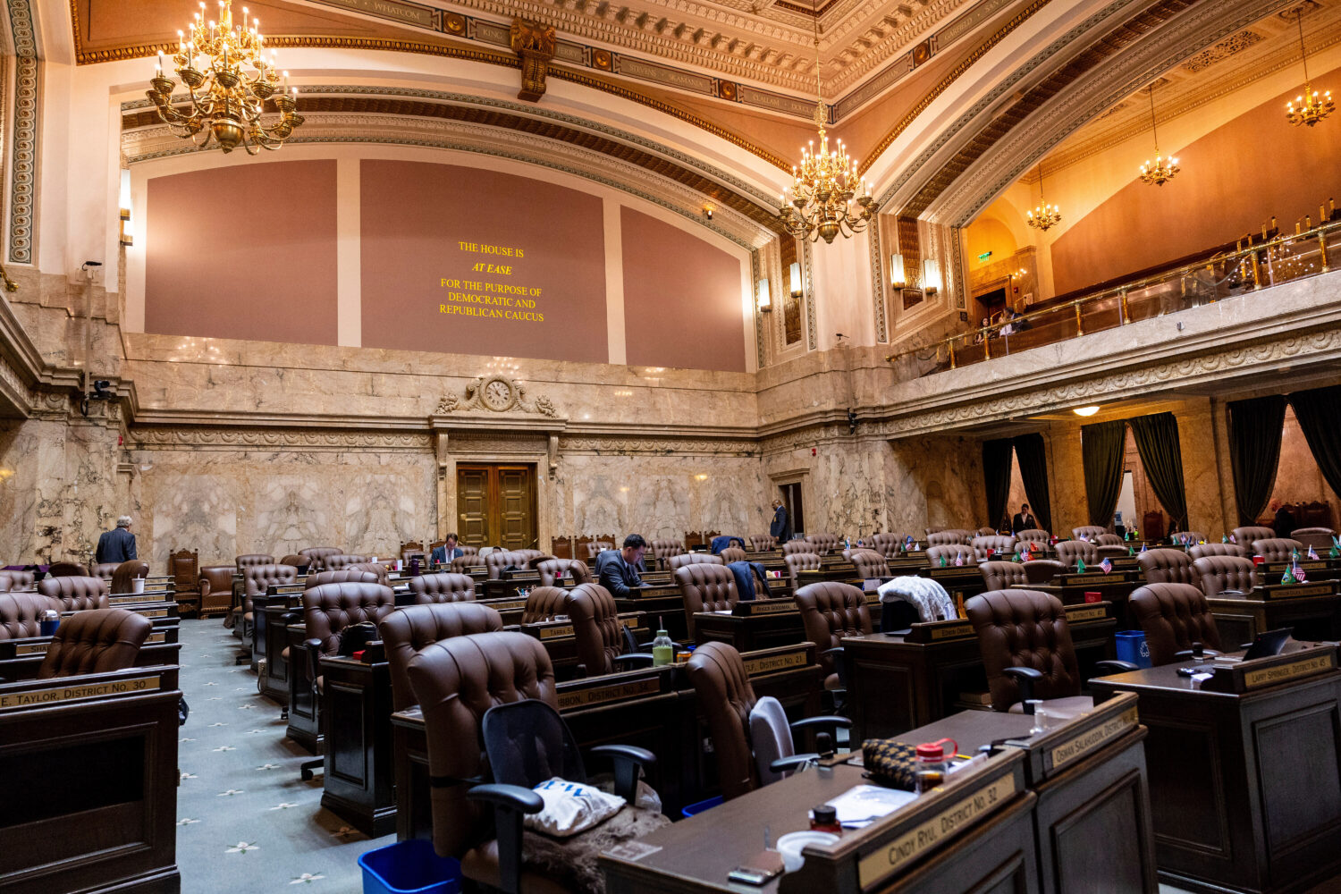 FILE - The interior of the House chamber at the Washington state Capitol is seen April 25, 2025, in...