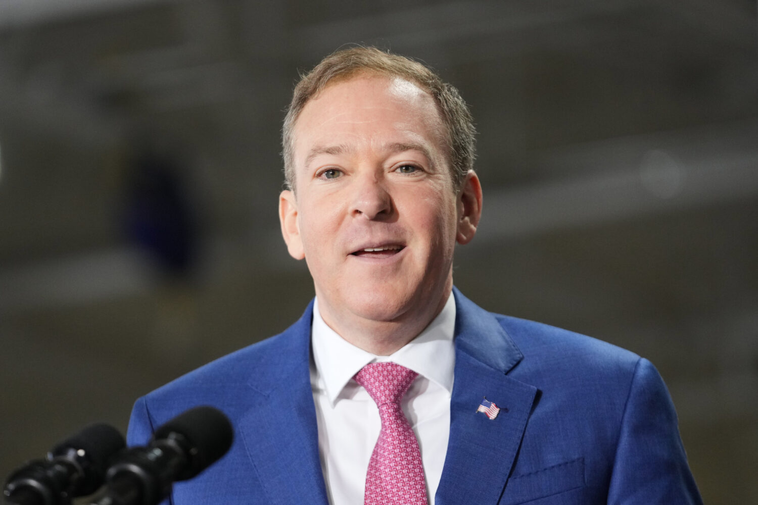Environmental Protection Agency director Lee Zeldin speaks at EDSI Cables, Wednesday, March 18, 202...