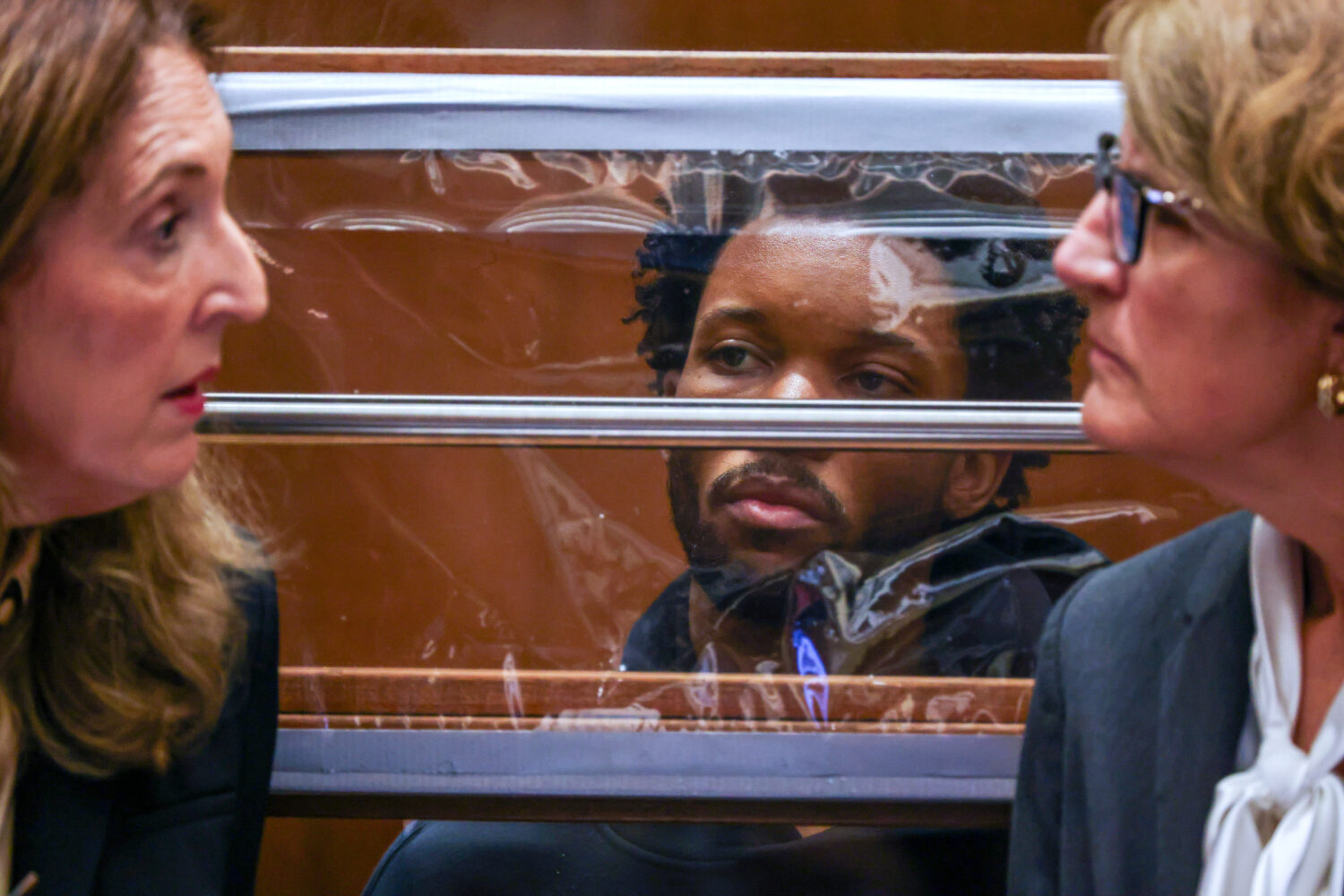 David Anthony Burke, whose stage name is D4vd, is arraigned Monday, April 20, 2026, in Los Angeles ...