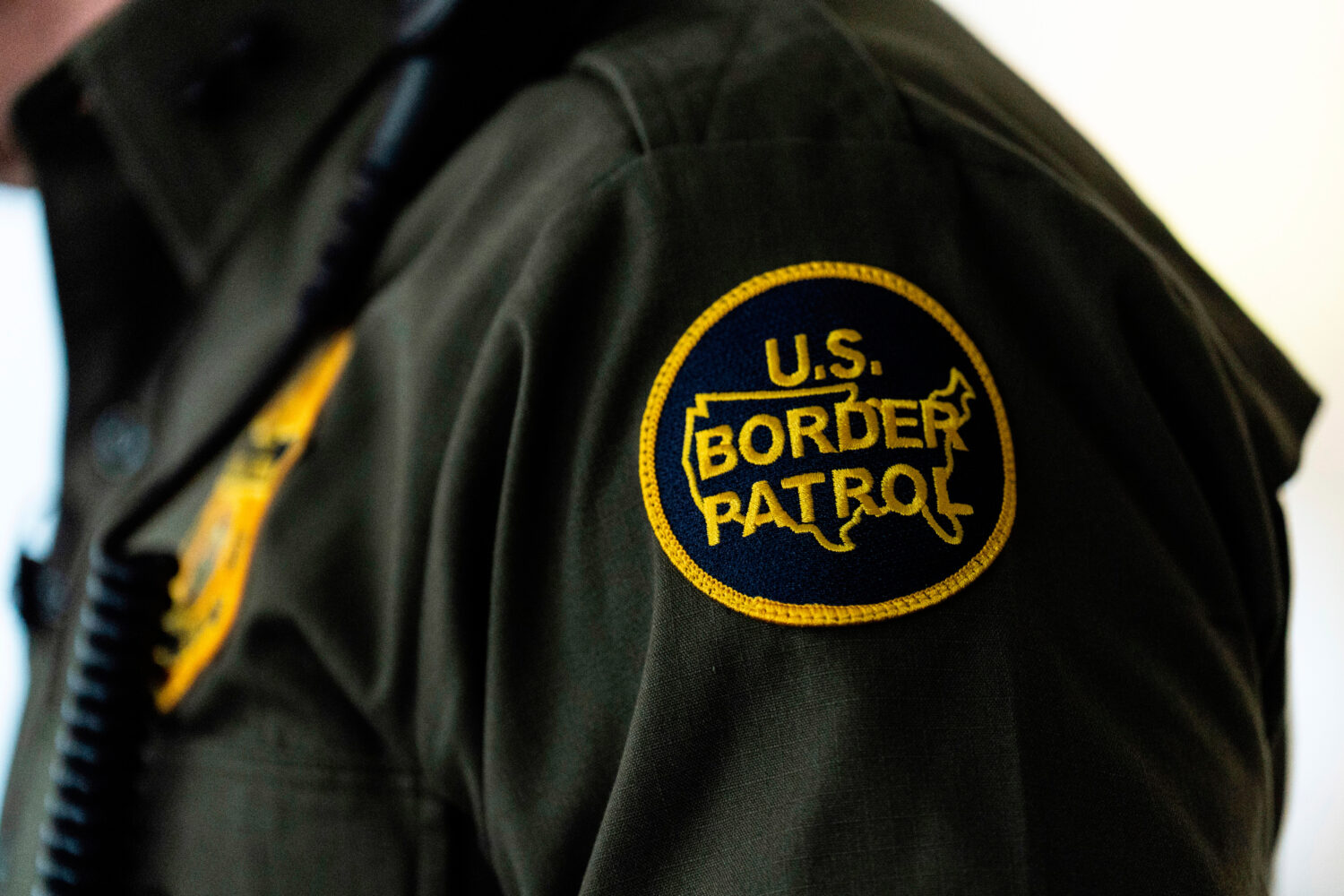 FILE - A U.S Border Patrol badge is displayed as Gregory Bovino, chief patrol agent of the U.S. Bor...