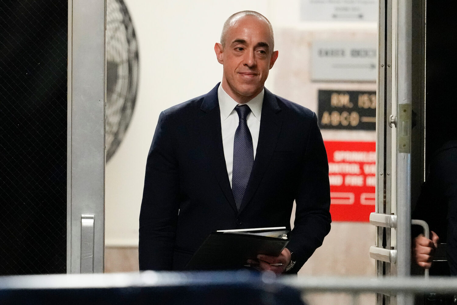 FILE - Attorney Emil Bove returns to the courtroom after a break at Manhattan criminal court, April...