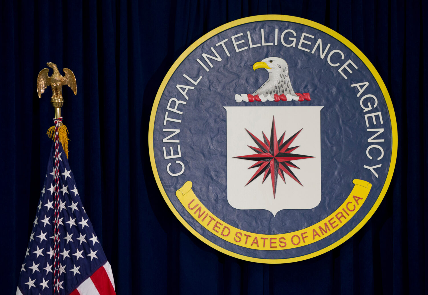 FILE - The seal of the Central Intelligence Agency at CIA headquarters in Langley, Va., April 13, 2...