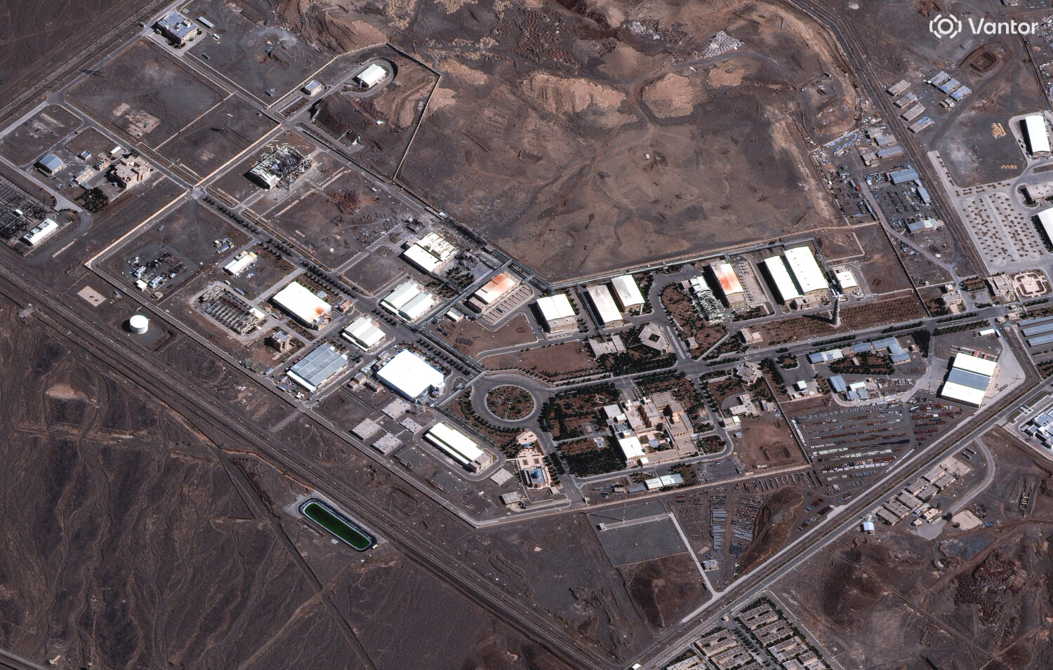 FILE - This satellite image provided by Vantor shows the Natanz nuclear complex in Iran on March 7,...