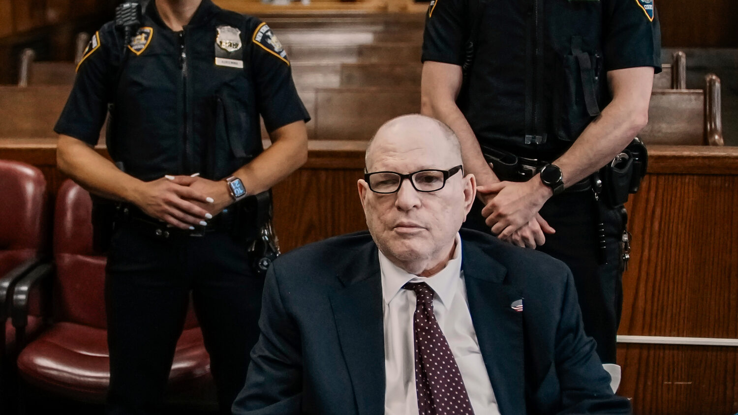 Harvey Weinstein appears in Manhattan criminal court on Friday, April 17, 2026, in New York. (AP Ph...