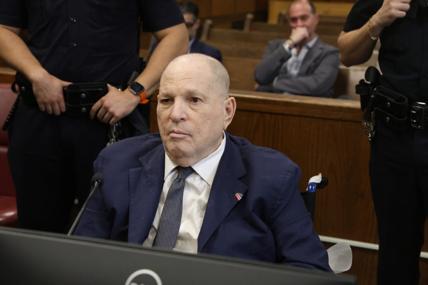 Harvey Weinstein appears in court for a pre-trial hearing, Thursday, March 19, 2026, in New York. (...