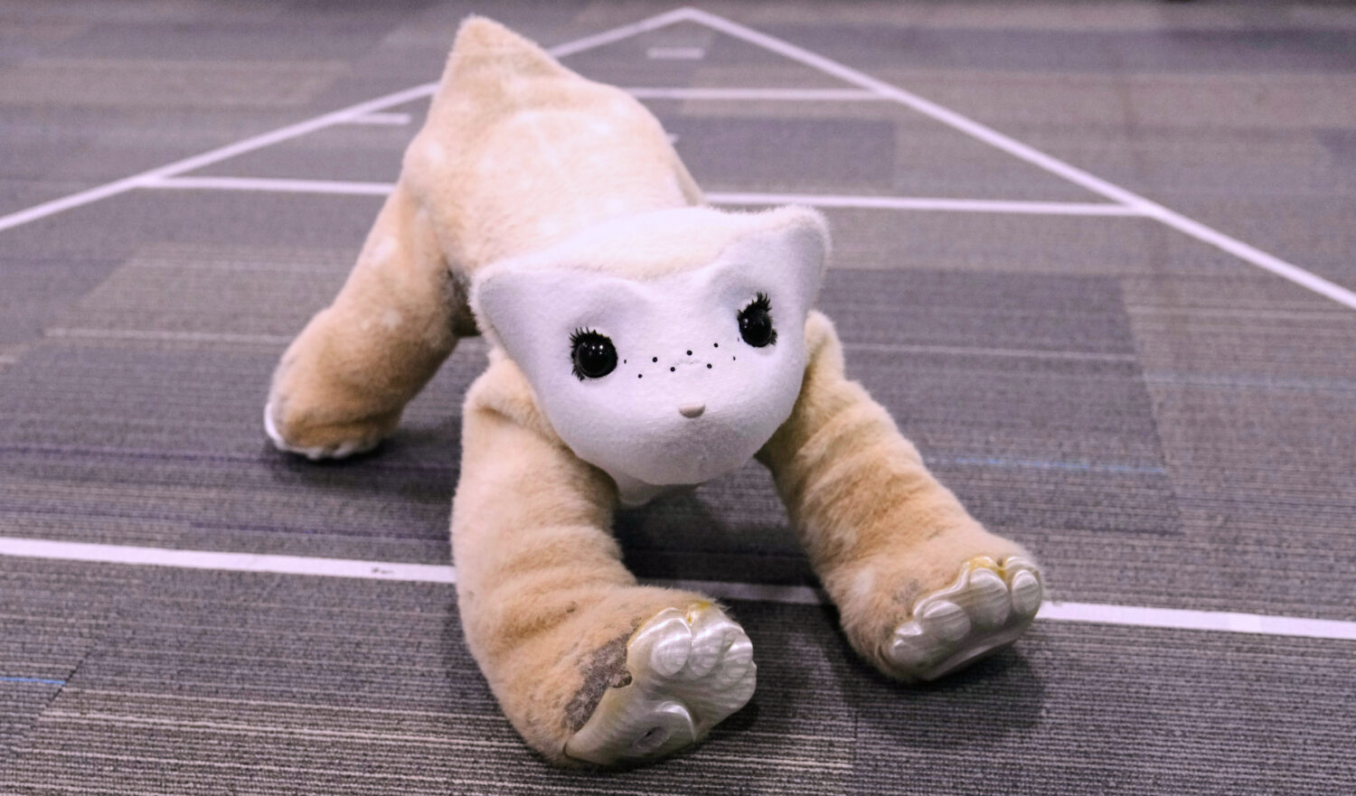 Familiar, an AI pet robot, interacts during a demonstration at the Massachusetts-based startup Fami...