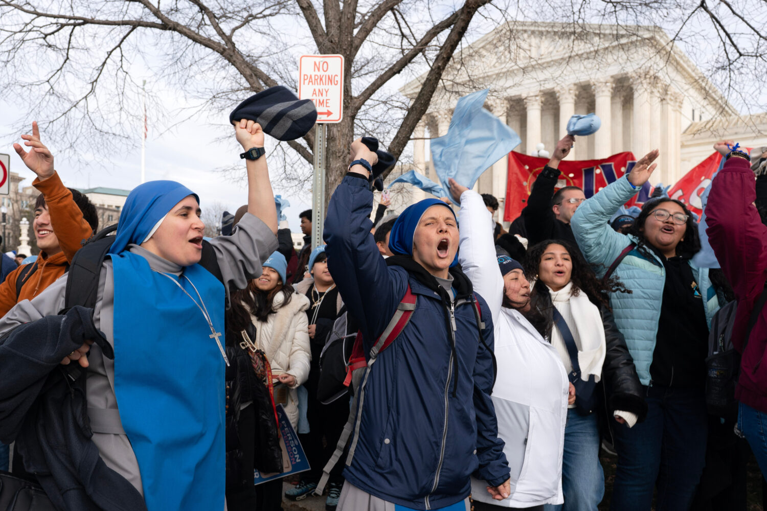 FILE - Anti-abortion activists rally outside of the U.S. Supreme Court during the March for Life in...