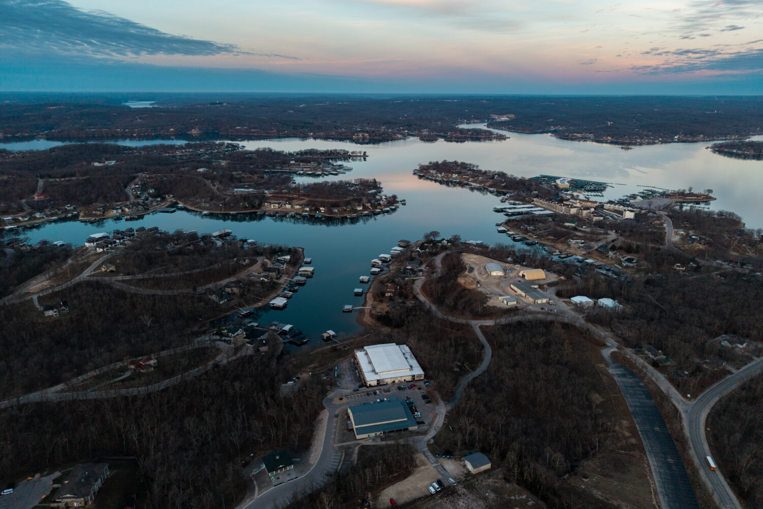 Dawn breaks on the Calo Programs Residential Treatment Center in this aerial photo, Feb. 25, 2026, ...