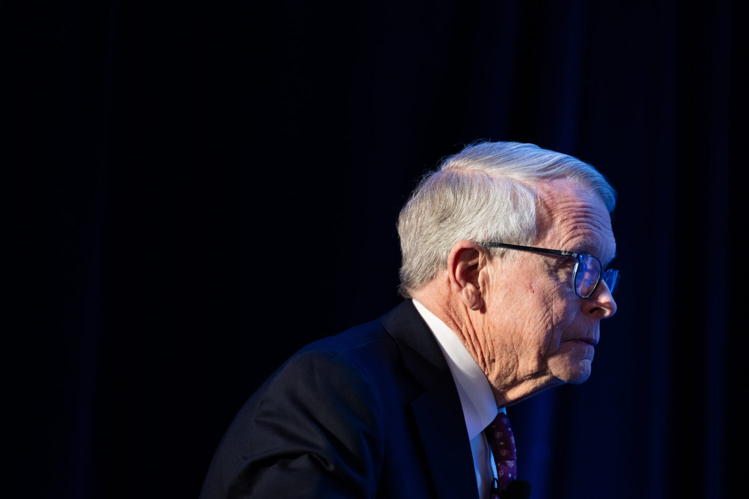 FILE - Gov. Mike DeWine, R-Ohio, arrives to an event at the National Governors Association Winter M...