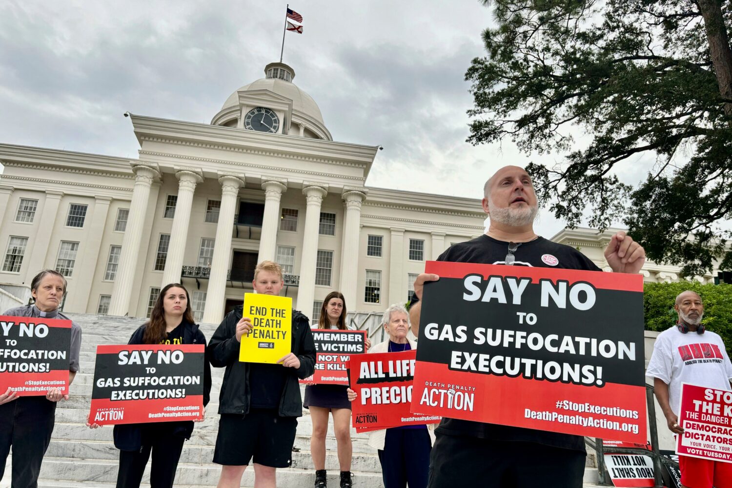 FILE - Abraham Bonowitz, executive director of Death Penalty Action, and other death penalty oppone...